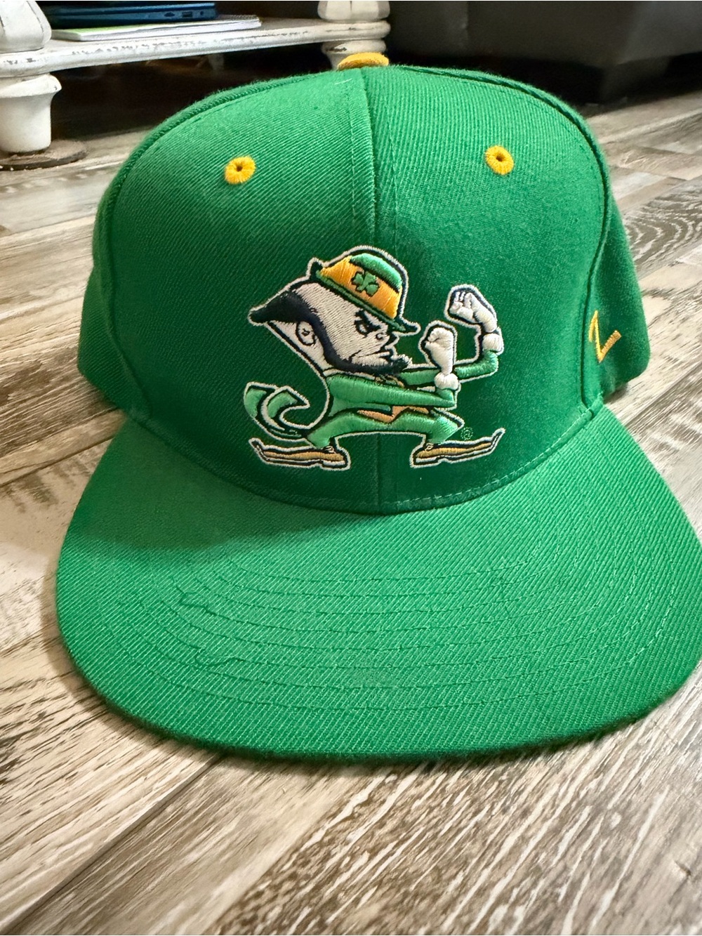 Zephyr Green and Yellow Notre Dame Leprechaun Snapback Hat